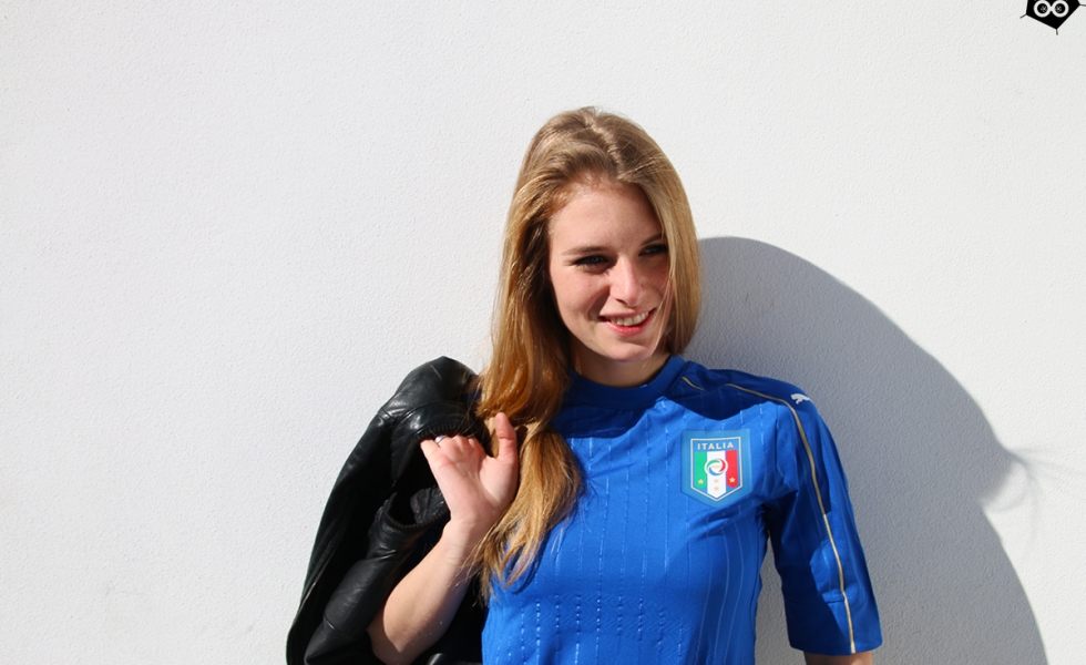 Marghe e la maglia home della Nazionale Italiana