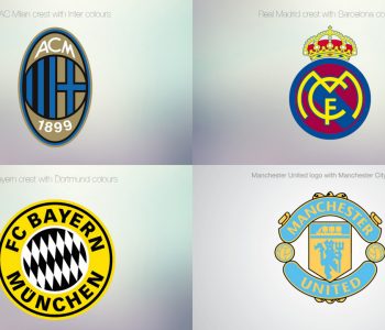 I loghi ufficiali delle squadre di calcio coi colori dei rivali