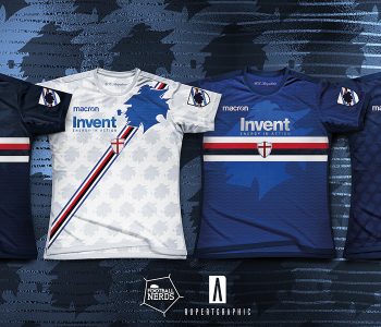 Le maglie della Sampdoria 2018 2019 Macron by Rupertgraphic