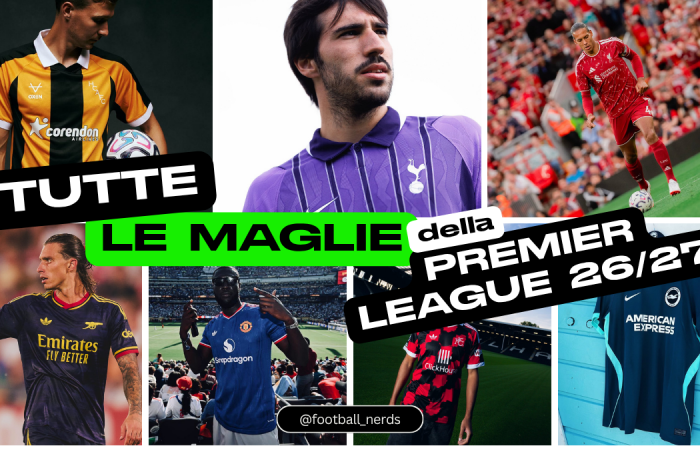 Maglie Premier League 2026-2027: tutte le divise home, away e third